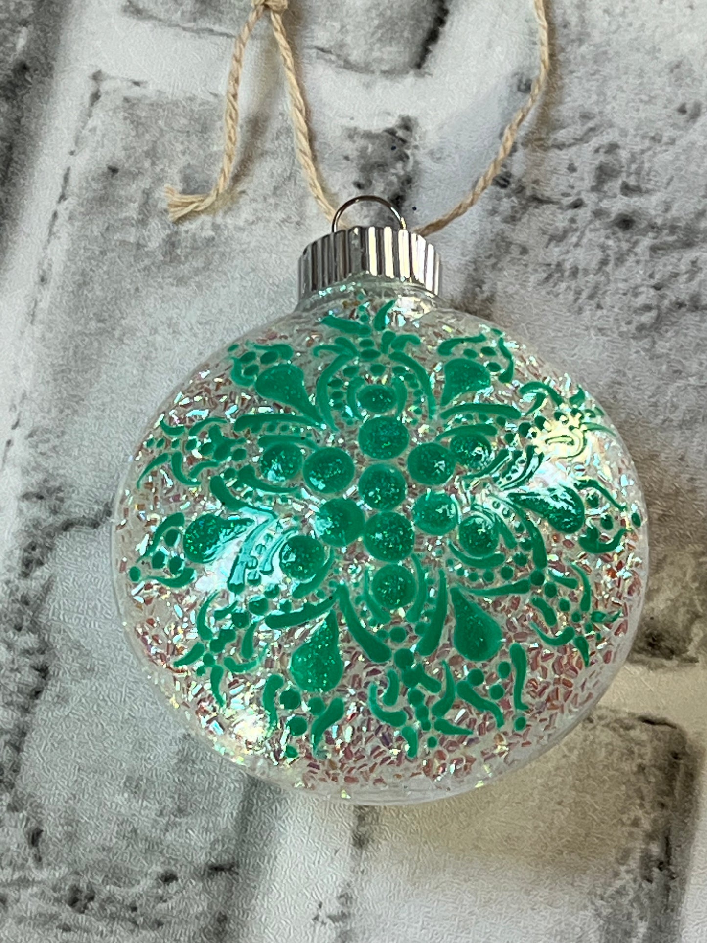 Green Glitter Tree Ornament