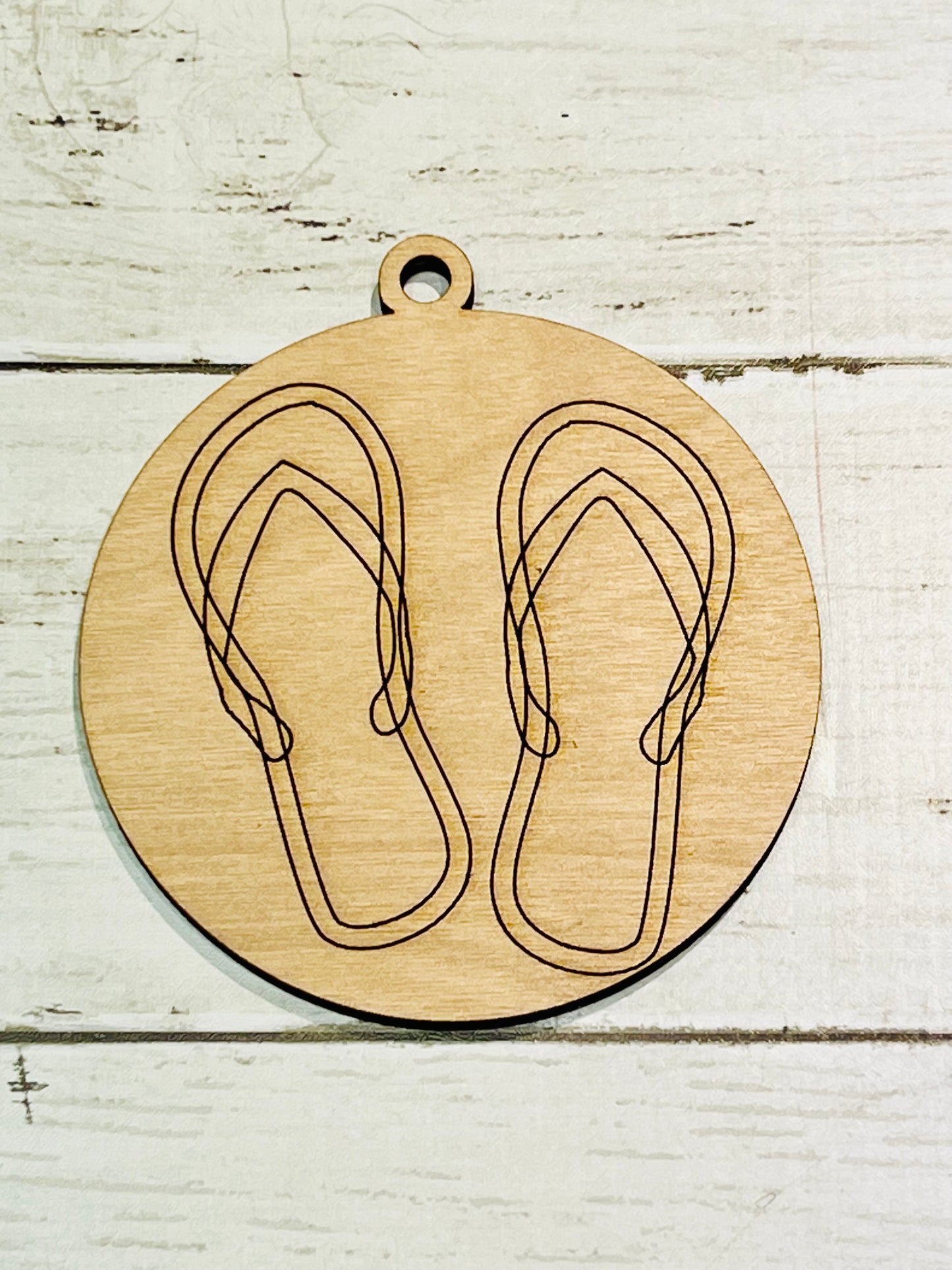 Flip Flops Wood Ornament