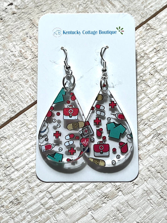 Nurse Acrylic Earrings