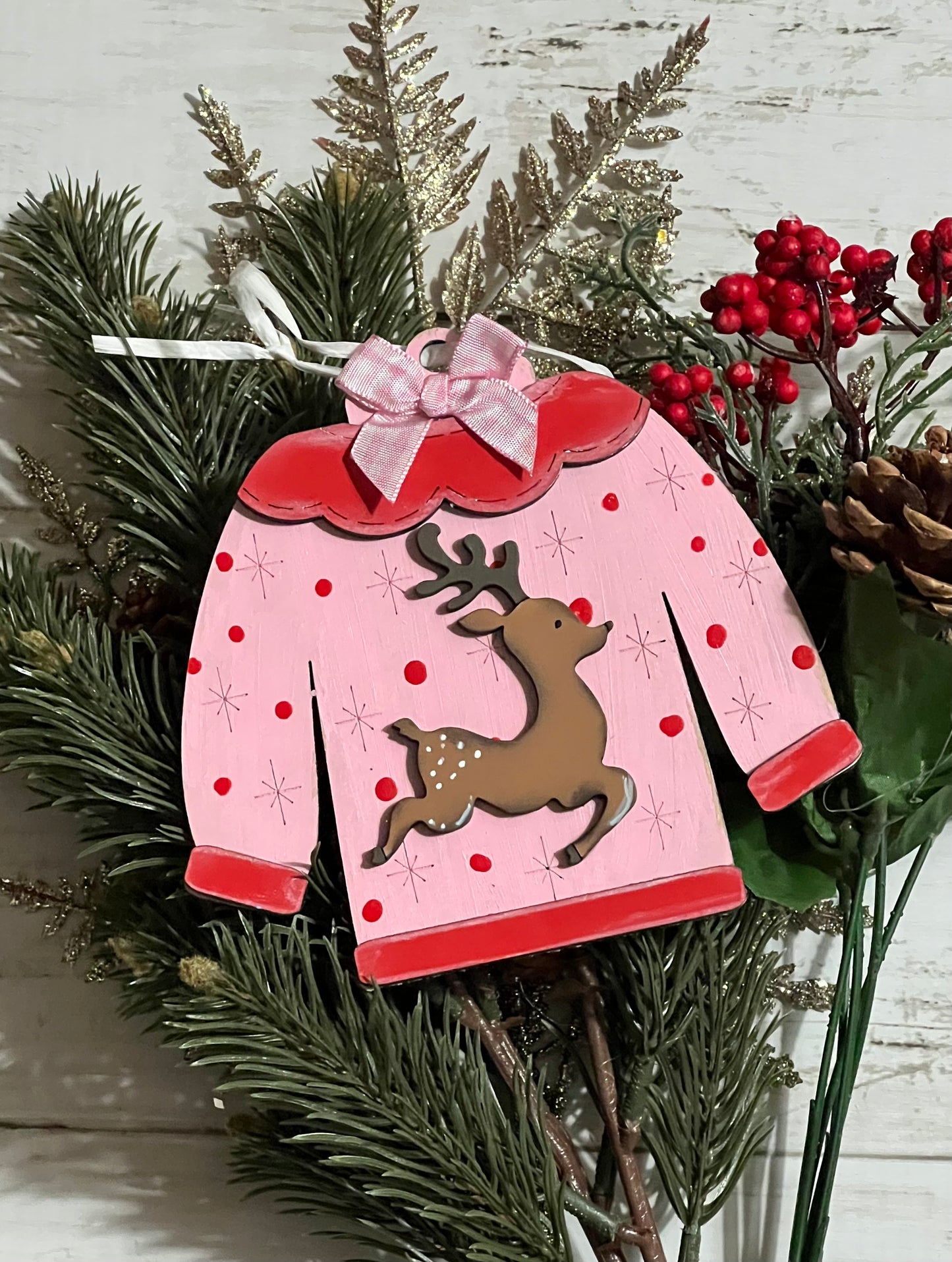 Deer Ugly Christmas Sweater Ornament