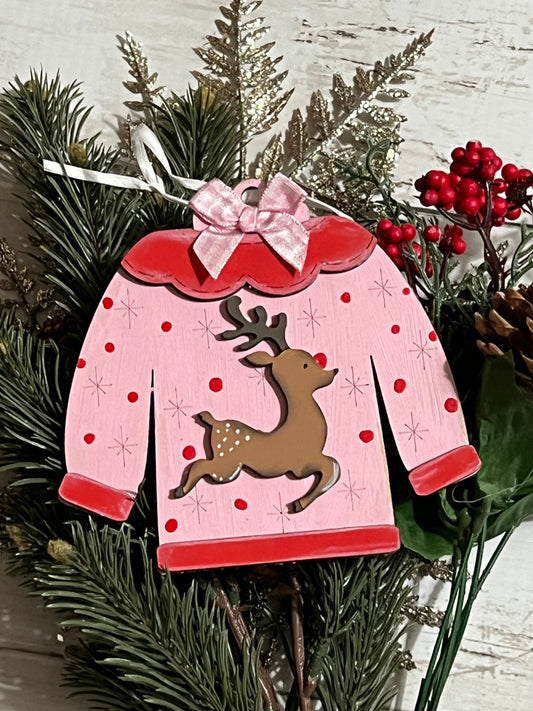 Deer Ugly Christmas Sweater Ornament