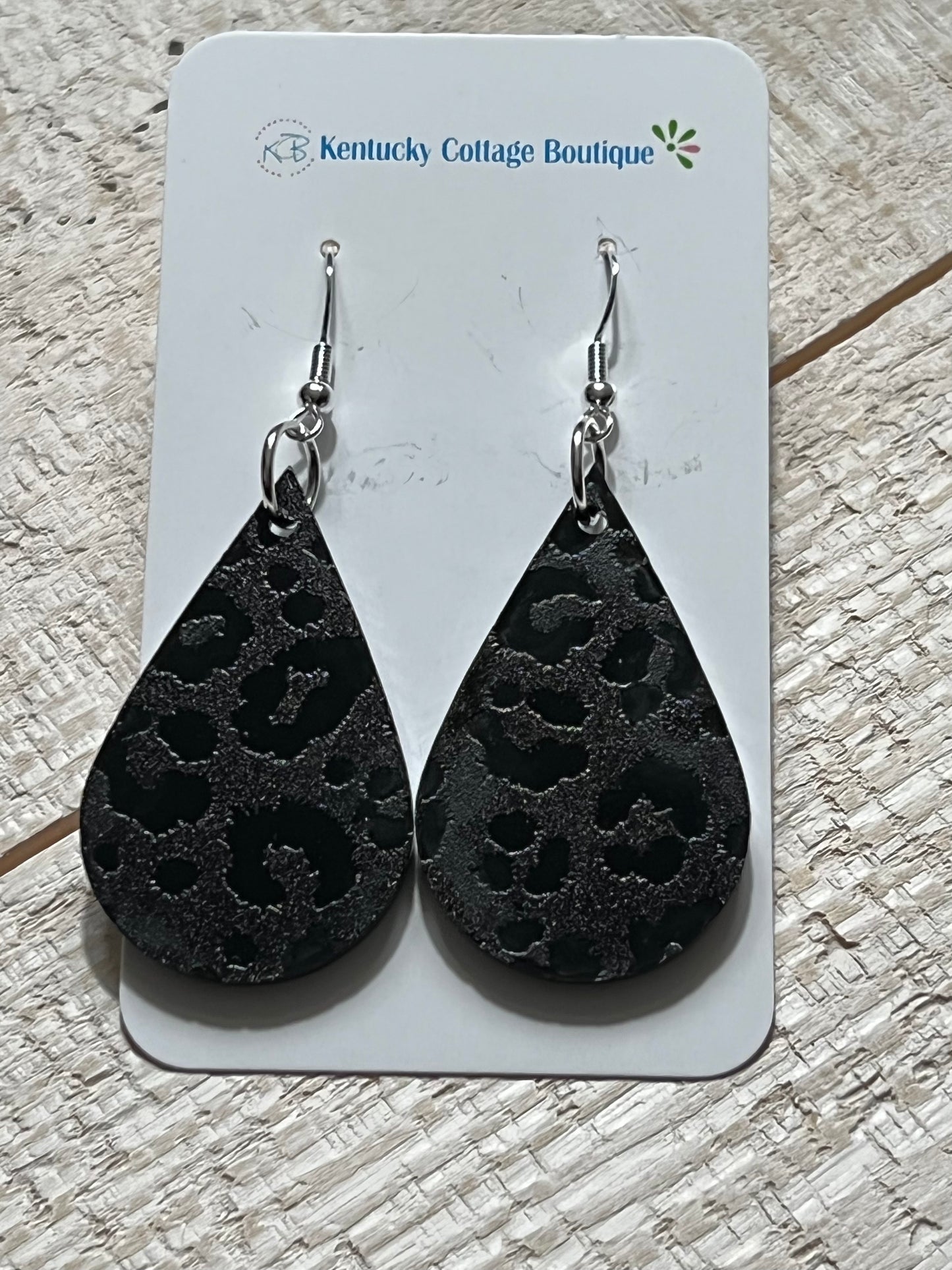 Smoked Leopard Print Acrylic Earrings