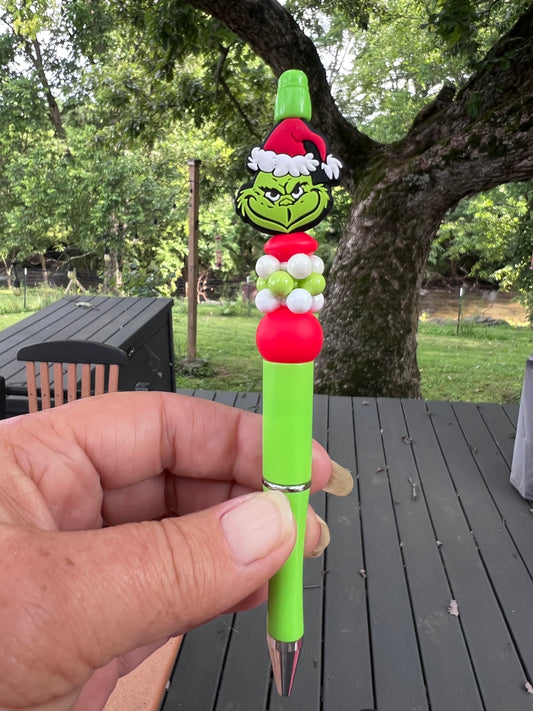Green Monster Beaded Pen