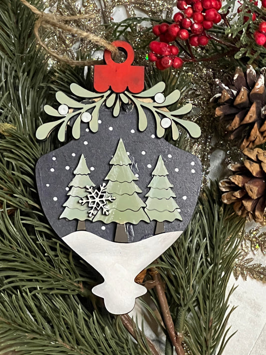 Christmas Tree Mistletoe Ornament