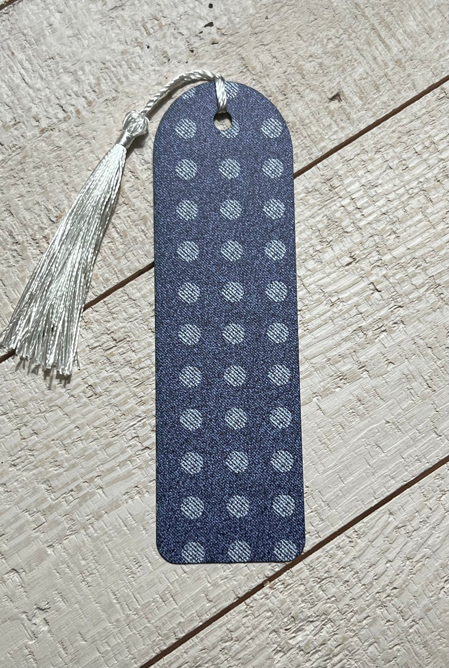 Denim Polka Dots bookmark