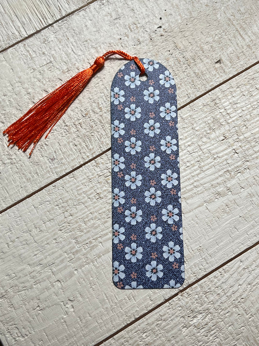 Denim Flowers bookmark