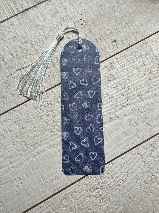 Denim Hearts bookmark