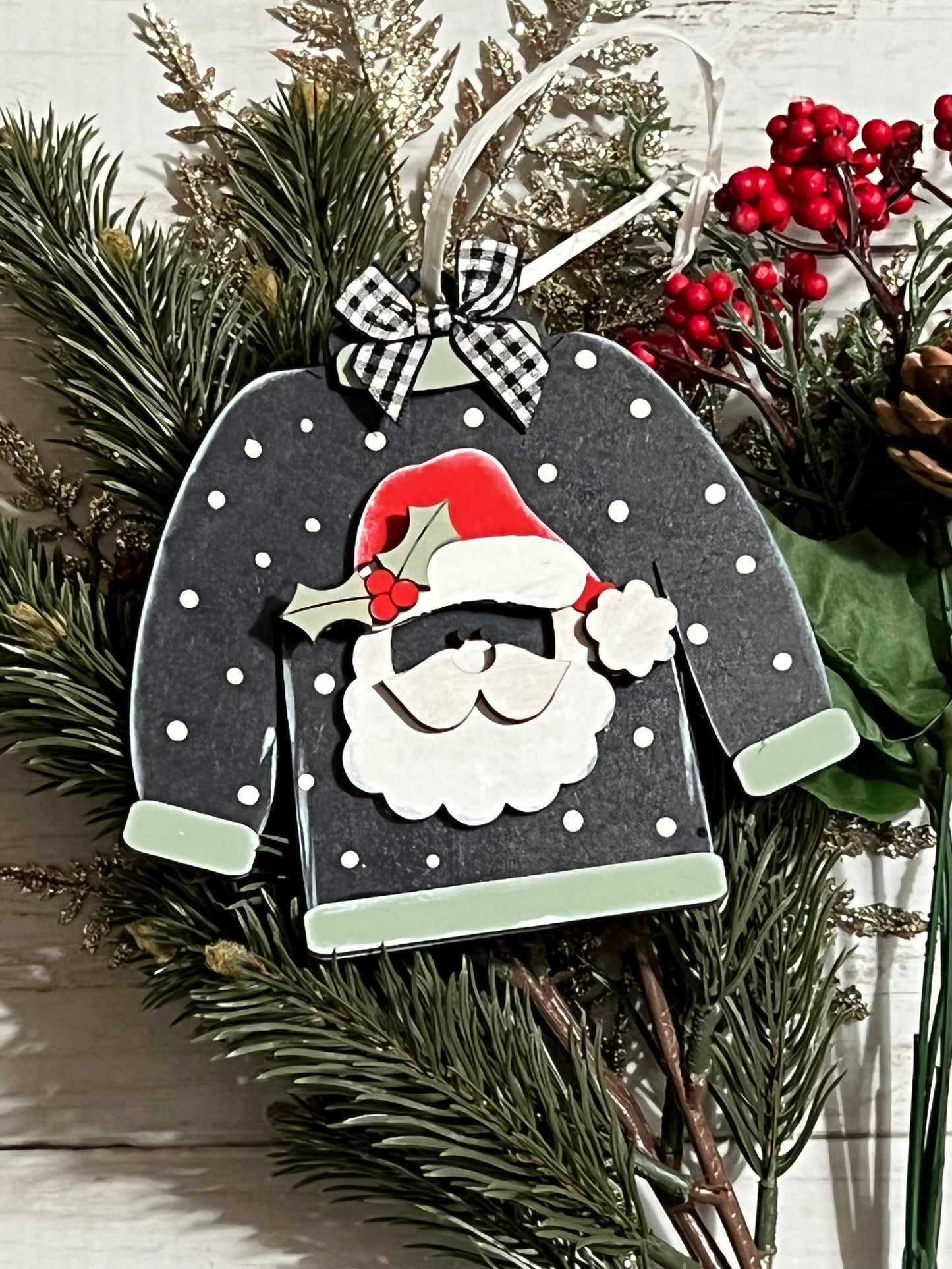 Santa Ugly Christmas Sweater Ornament