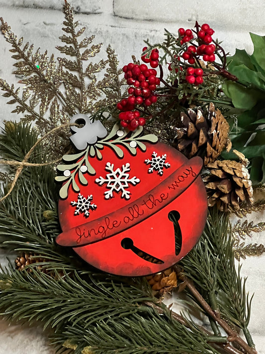 Jingle Bell Vintage Mistletoe Ornament