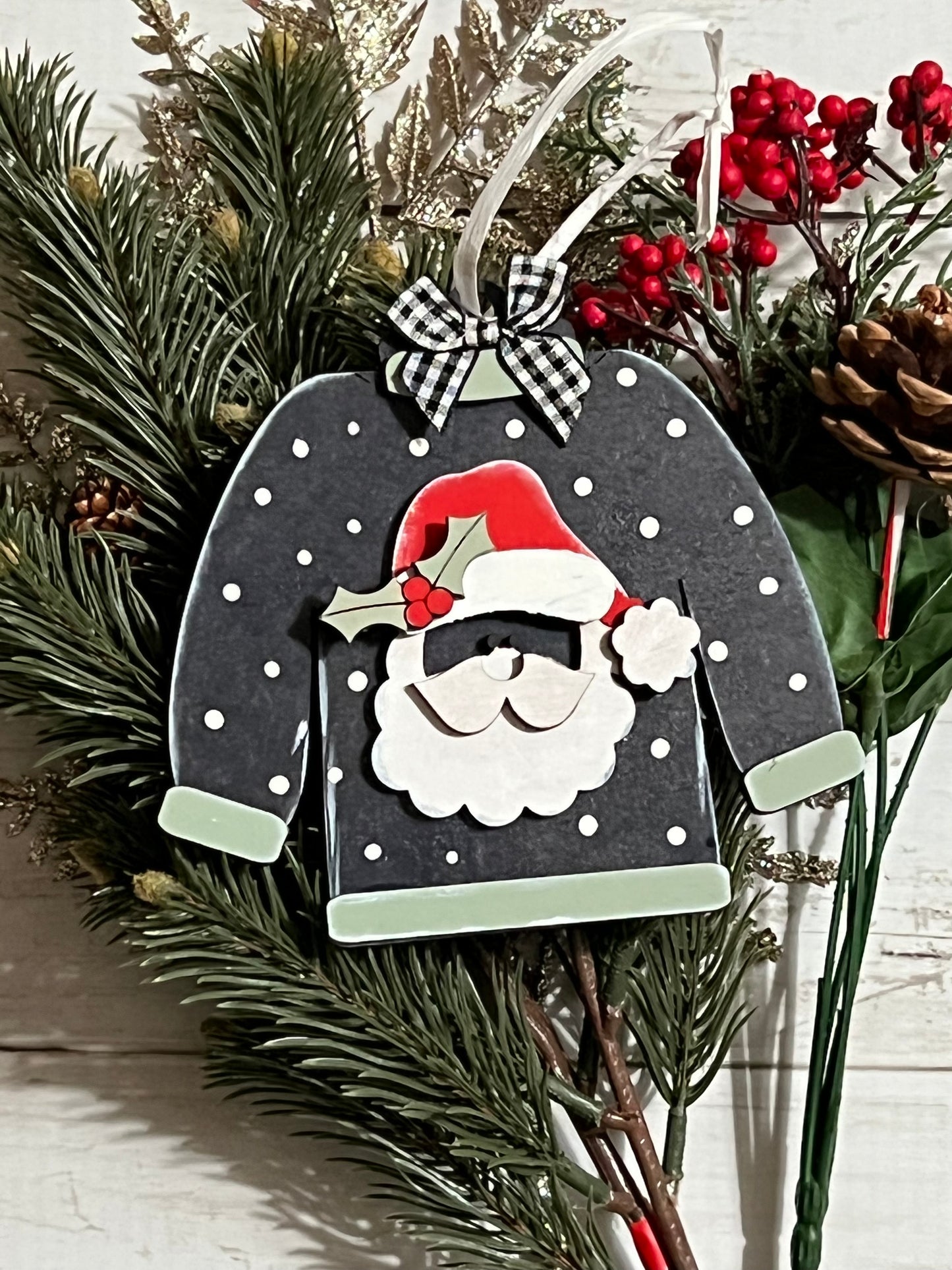 Santa Ugly Christmas Sweater Ornament