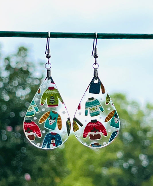 Ugly Christmas Sweater Acrylic Earrings