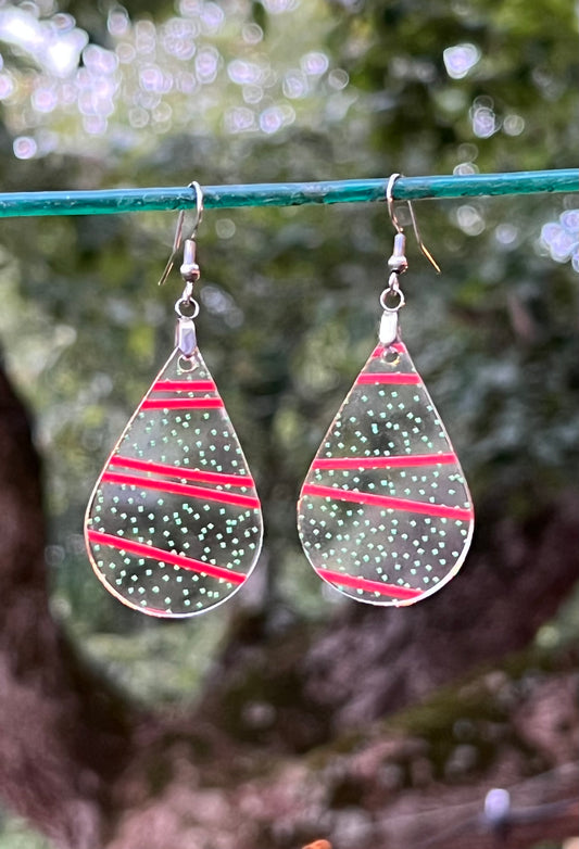 Christmas Cake Acrylic Teardrop Earrings