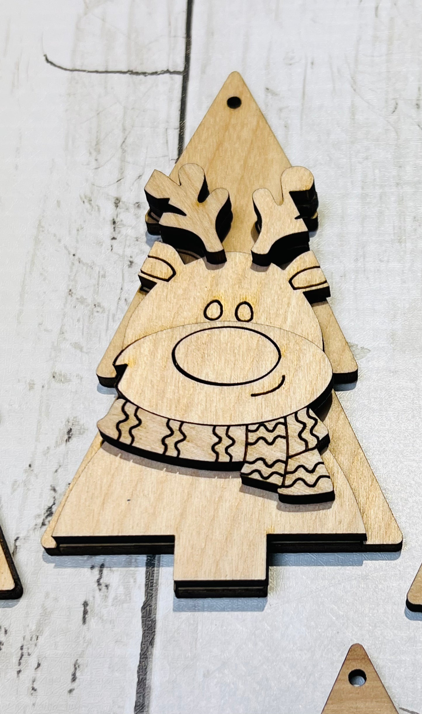 Christmas Tree Shaped Ornaments. Set of 7