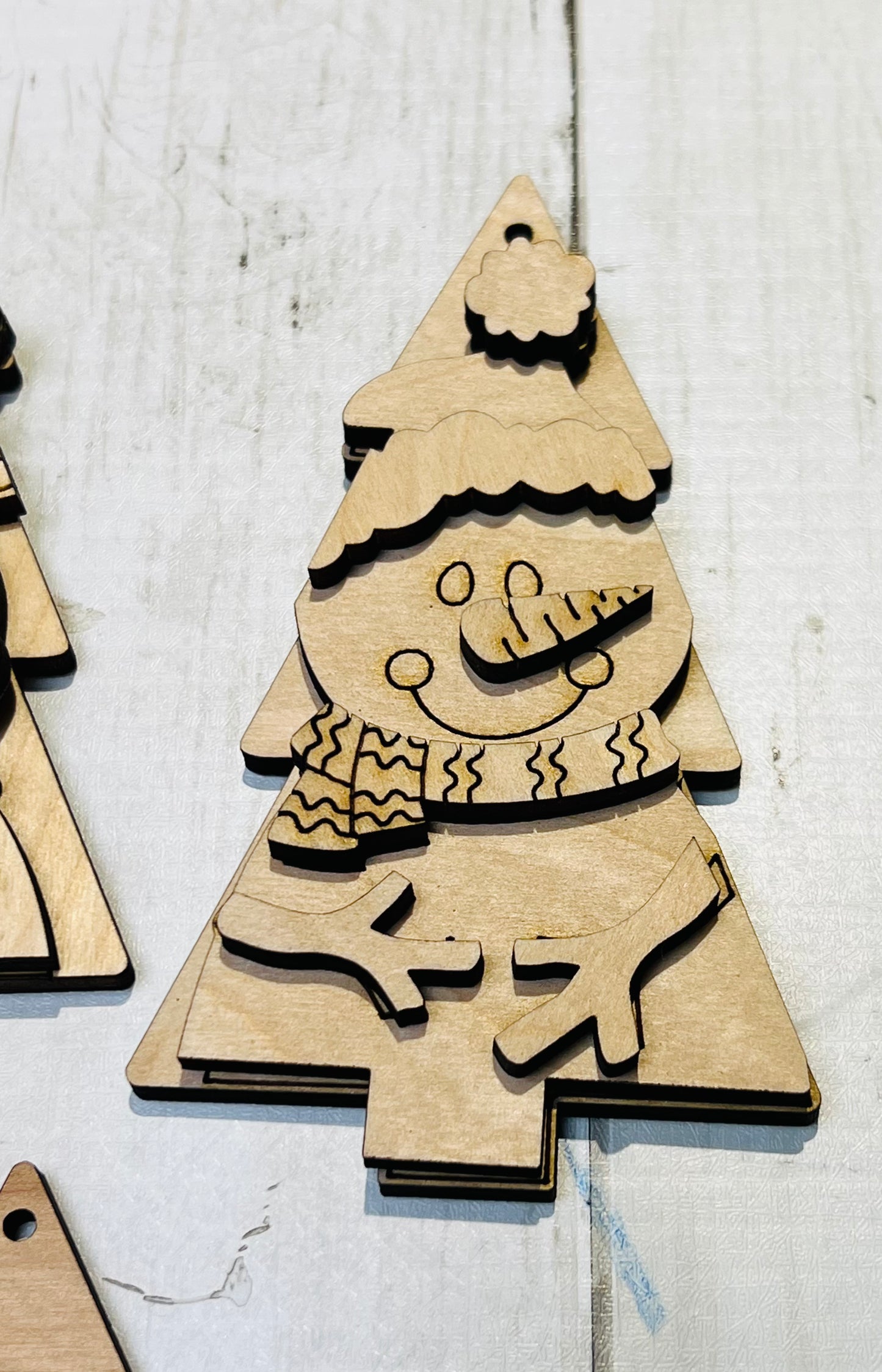 Christmas Tree Shaped Ornaments. Set of 7