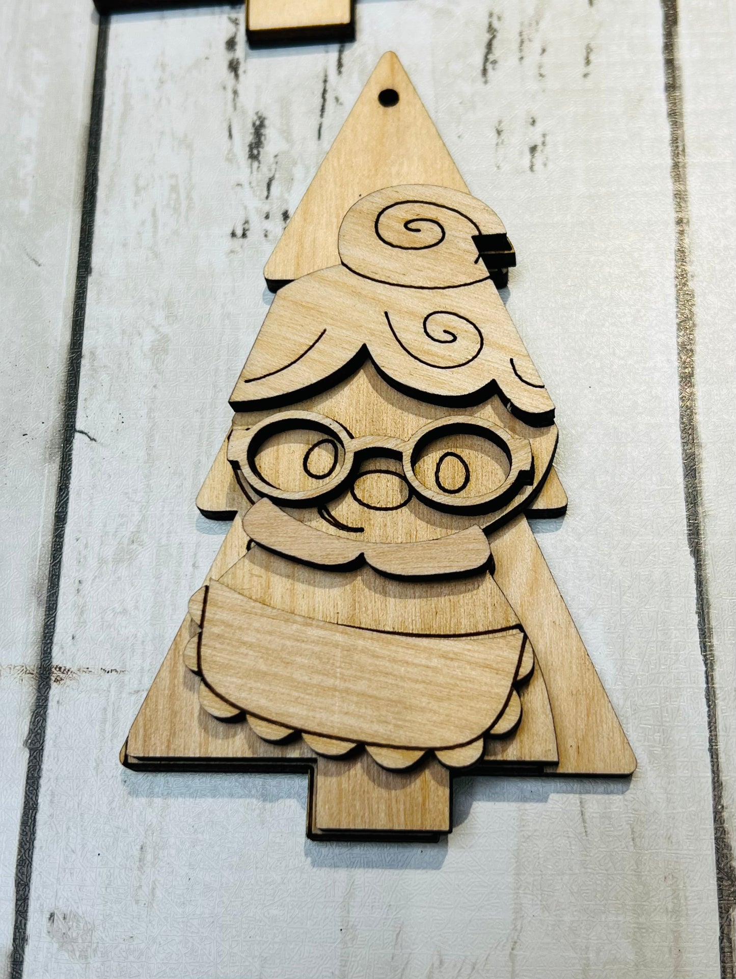 Christmas Tree Shaped Ornaments. Set of 7