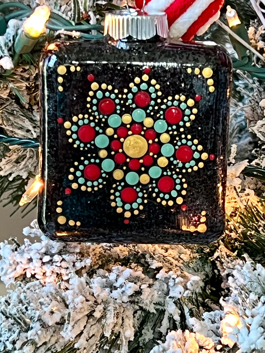 Black, Gold and Red Glitter Tree Ornament