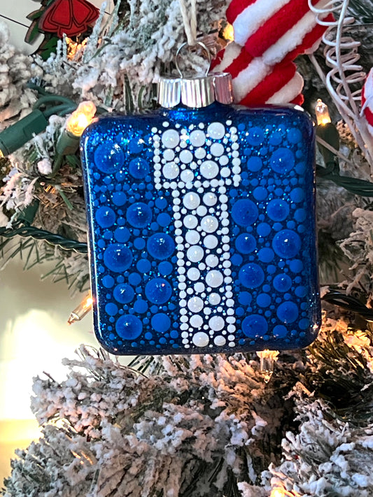 Royal Blue Present Tree Ornament