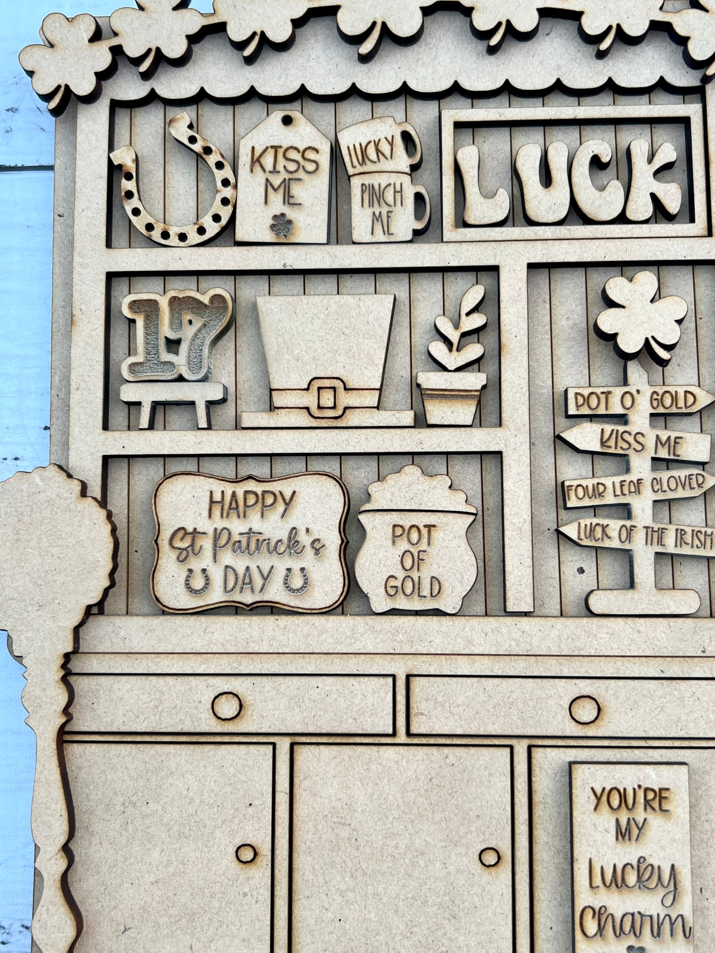 DIY St Patricks Day Hutch