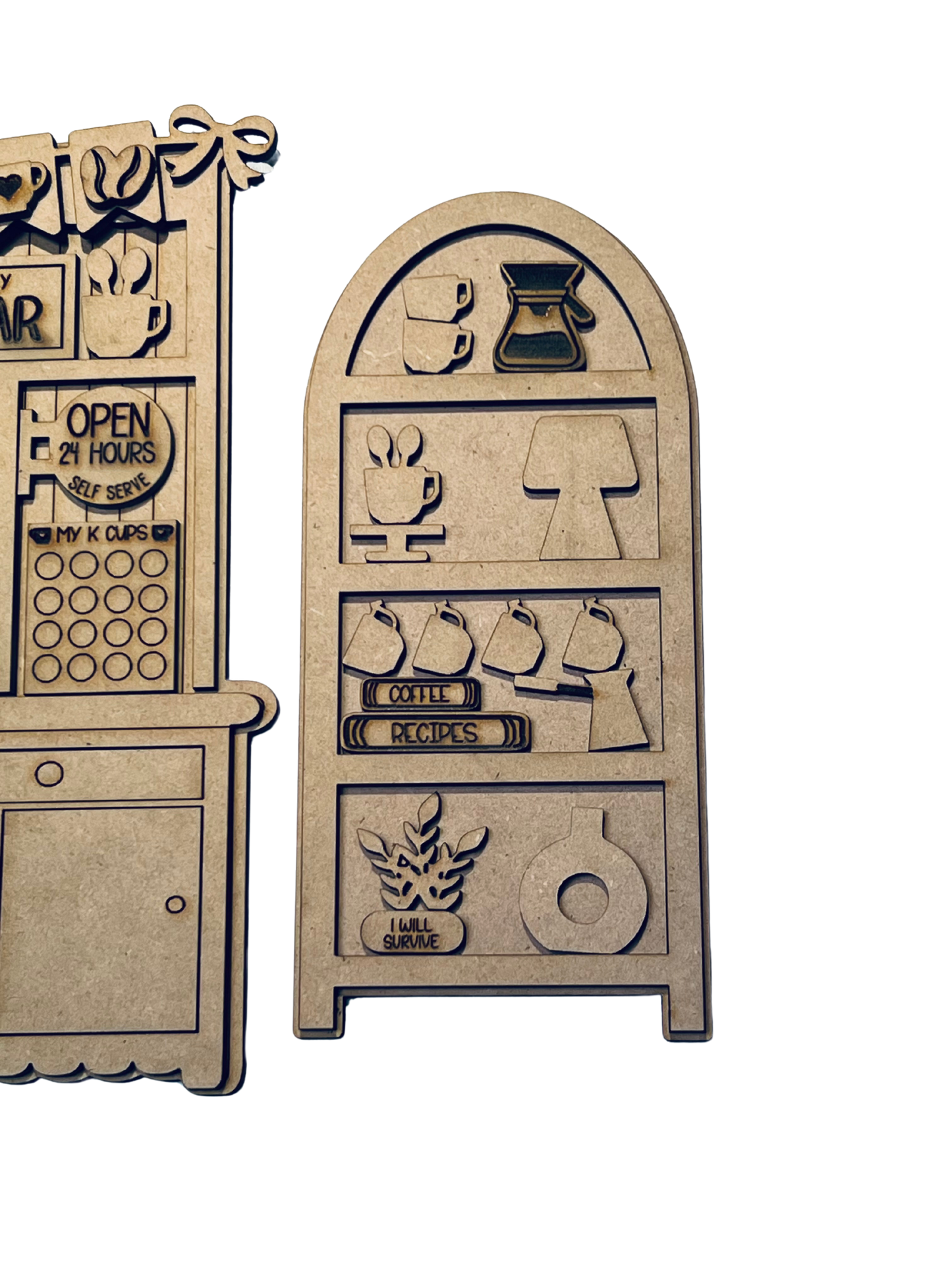 Coffee Bar Hutch Shelf Sitter