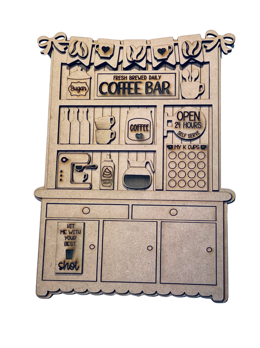 Coffee Bar Hutch Shelf Sitter