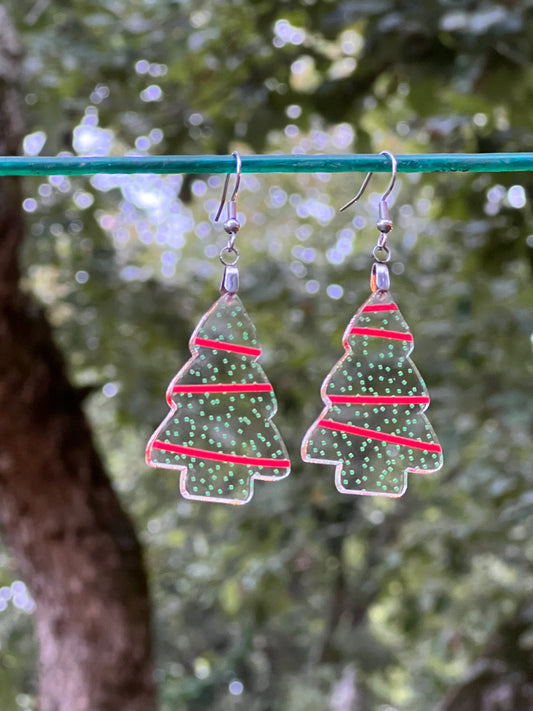 Christmas Tree Cake Acrylic Earrings