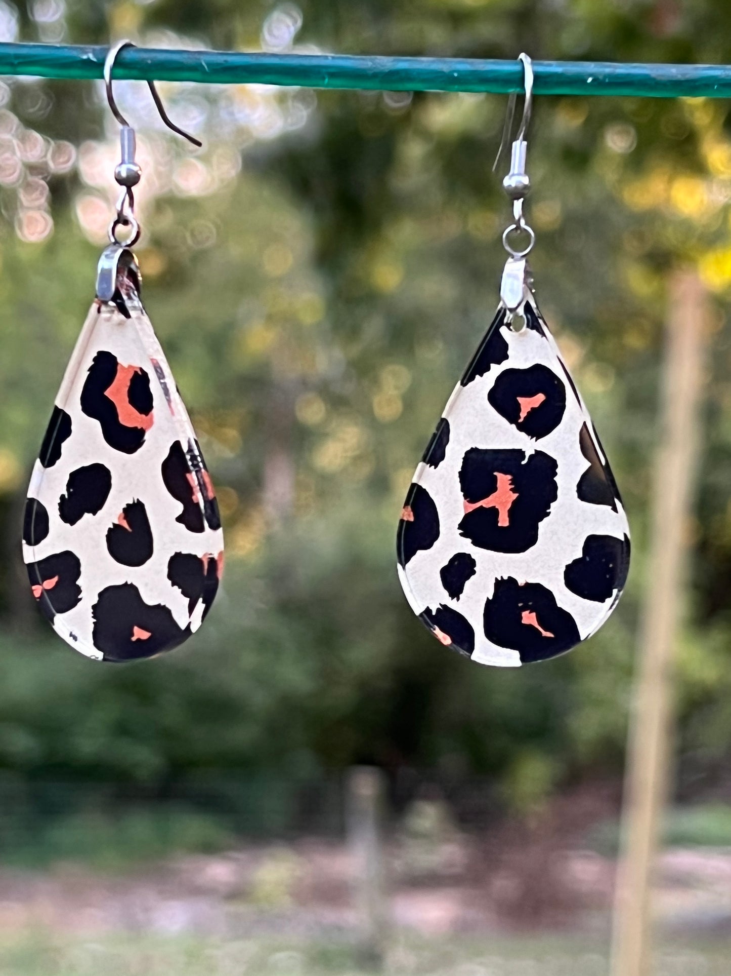 Leopard Print Acrylic Earrings