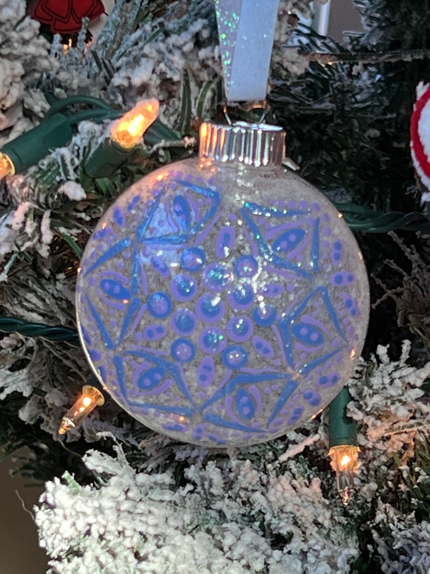 Blue and purple Glitter Tree Ornament