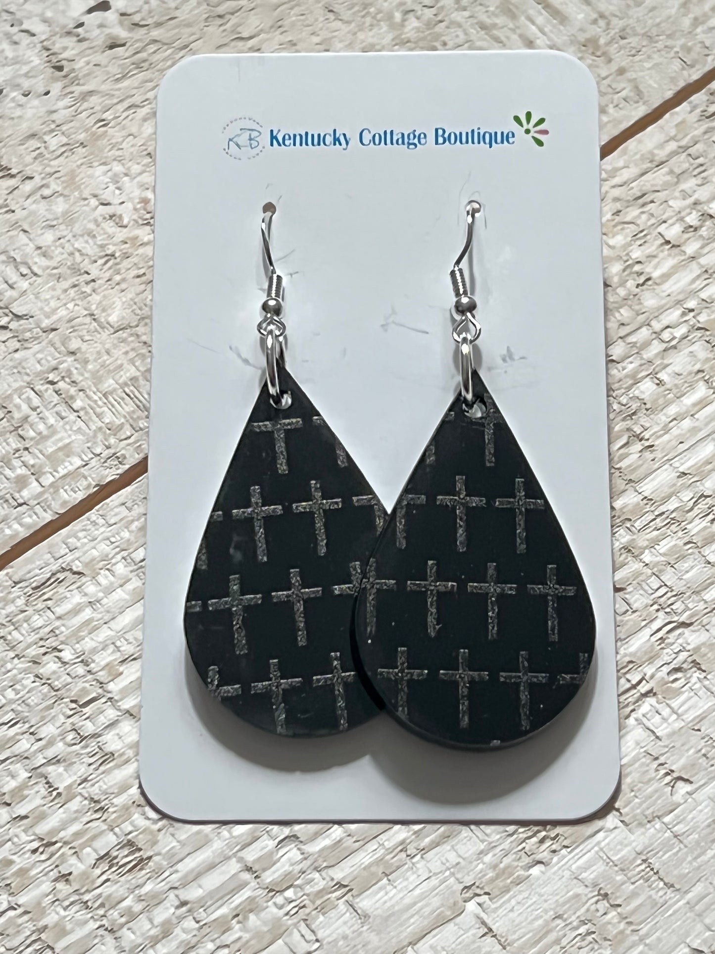 Smoked cross Acrylic Earrings