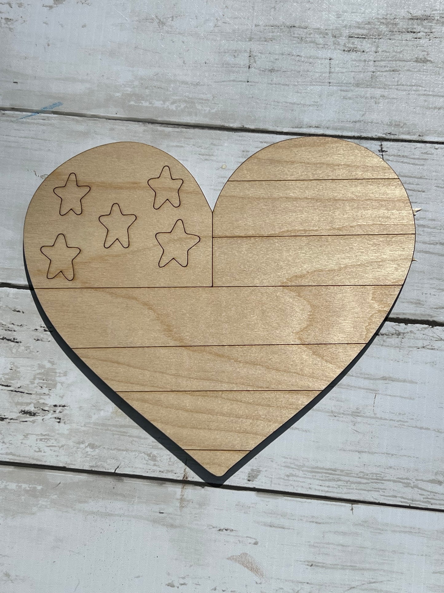 American Flag Heart Cut Out