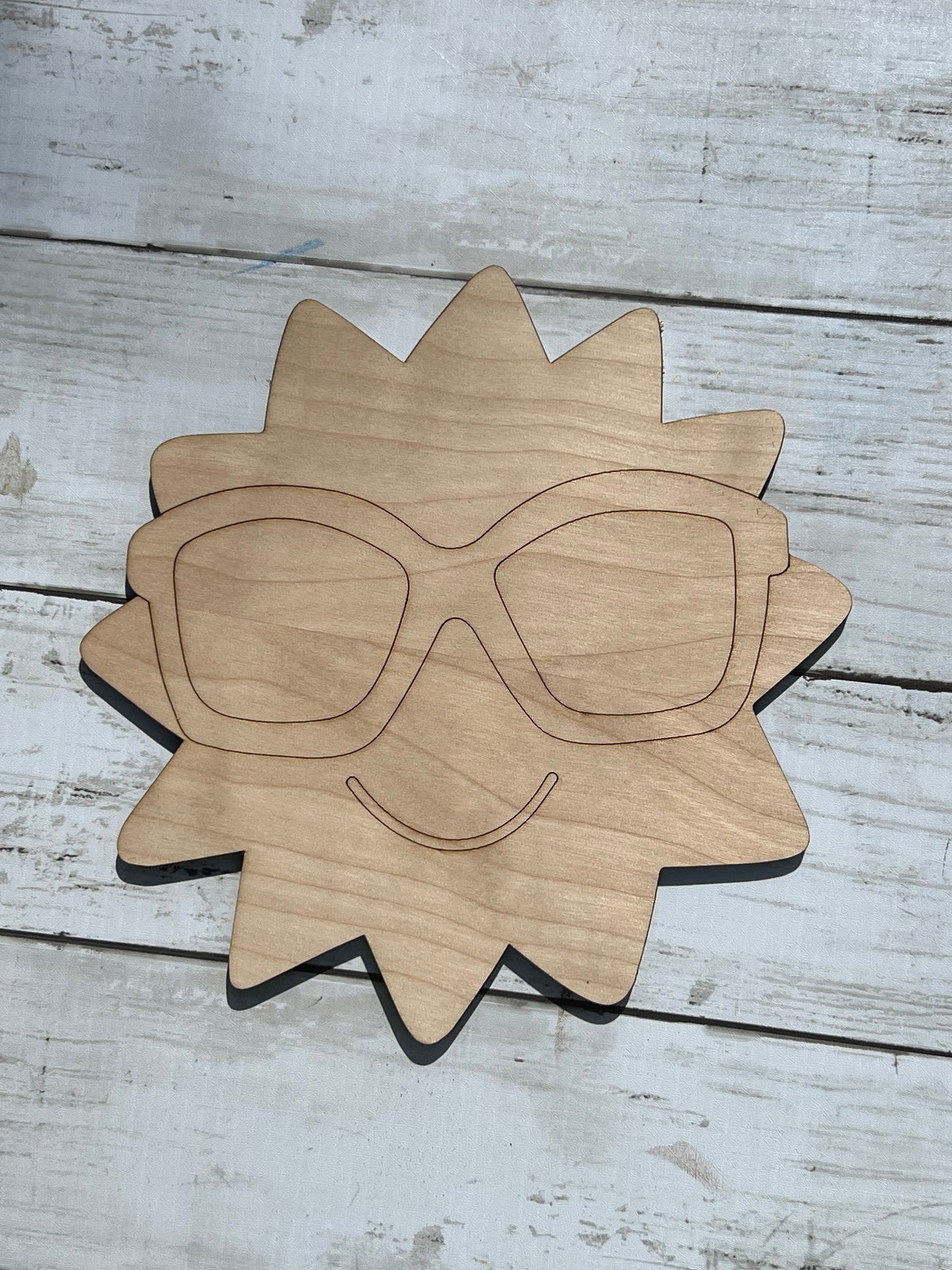 Sun with Glasses Cut Out