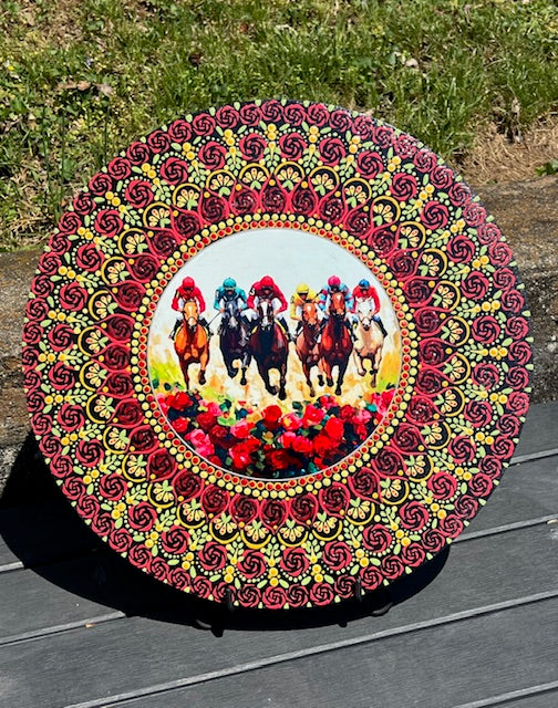 Kentucky Derby, horse racing Dot Art Mandala