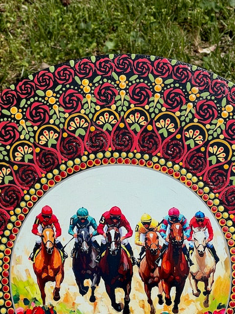 Kentucky Derby, horse racing Dot Art Mandala