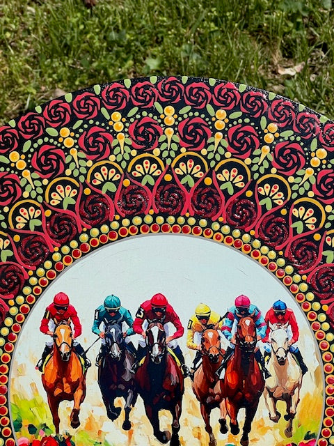 Kentucky Derby, horse racing Dot Art Mandala
