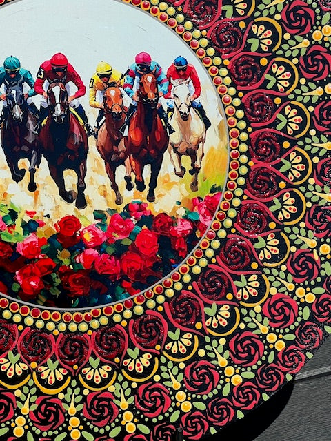 Kentucky Derby, horse racing Dot Art Mandala