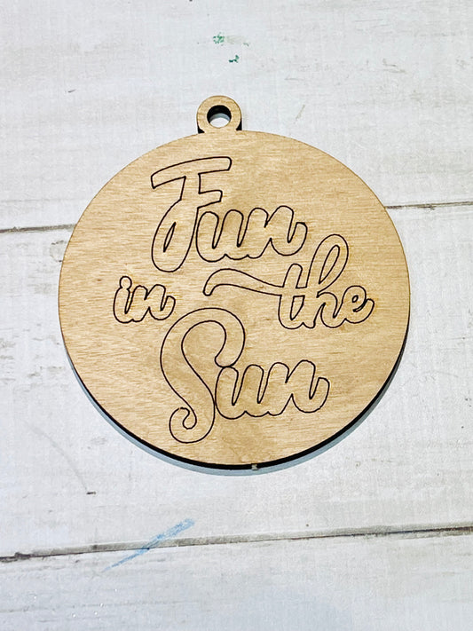 Fun In The Sun Wood Ornament