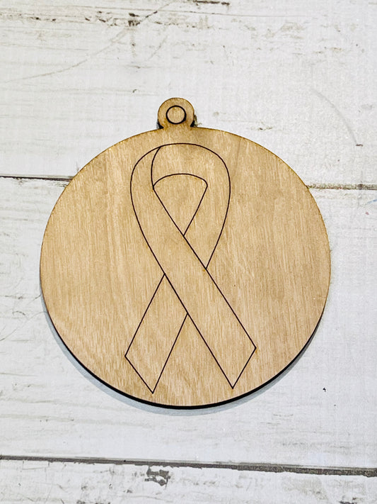 Awareness Ribbon Wood Ornament