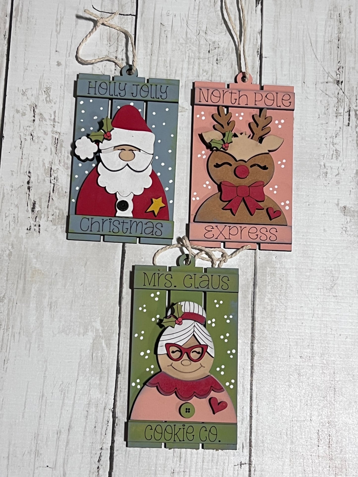 Pallet Christmas Ornament Set