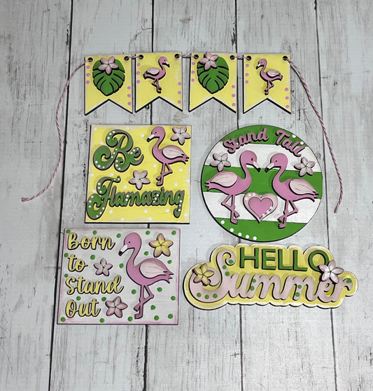 Flamingo Tired Tray Decor