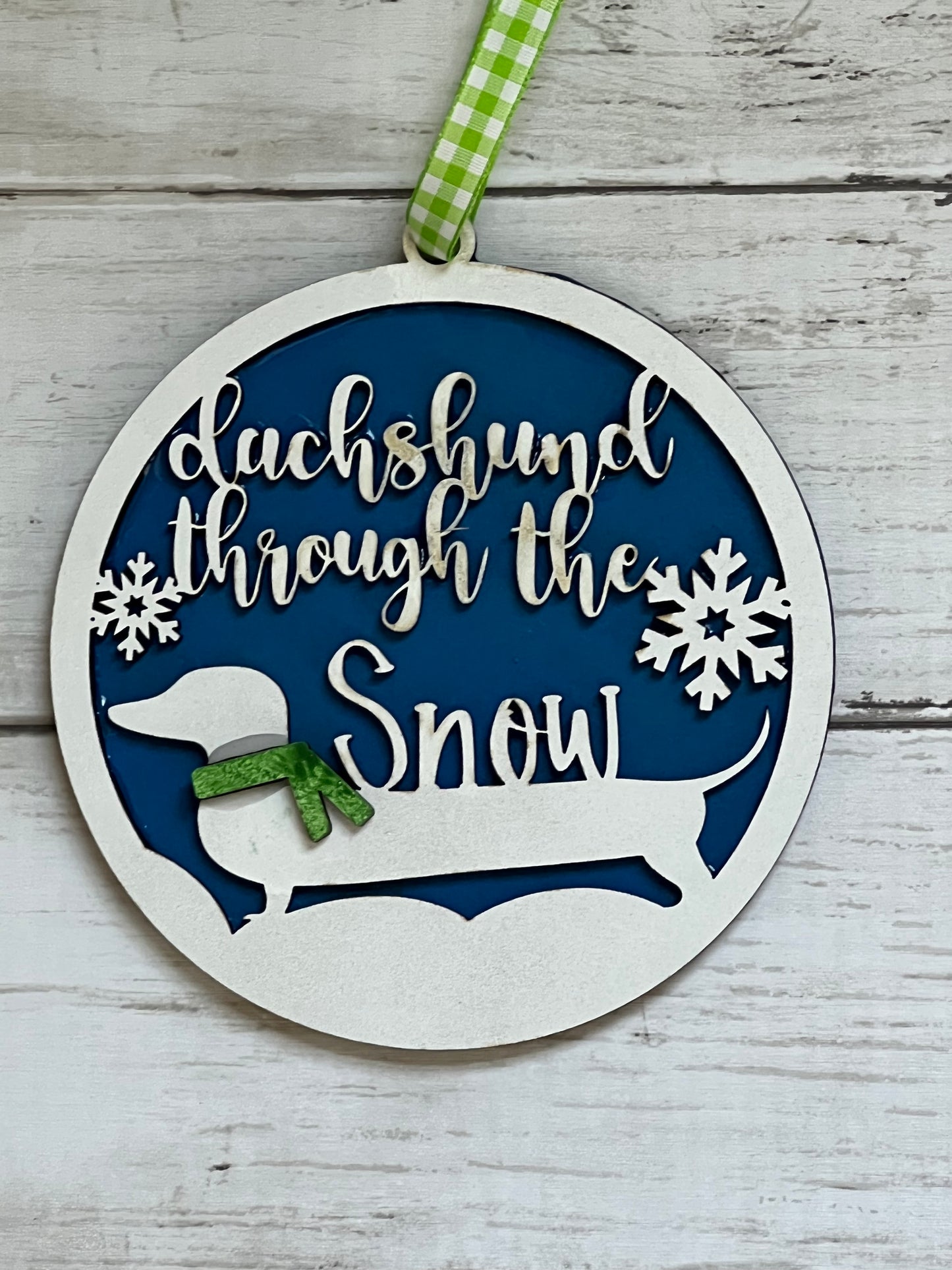 Dachshund Through the Snow Ornaments