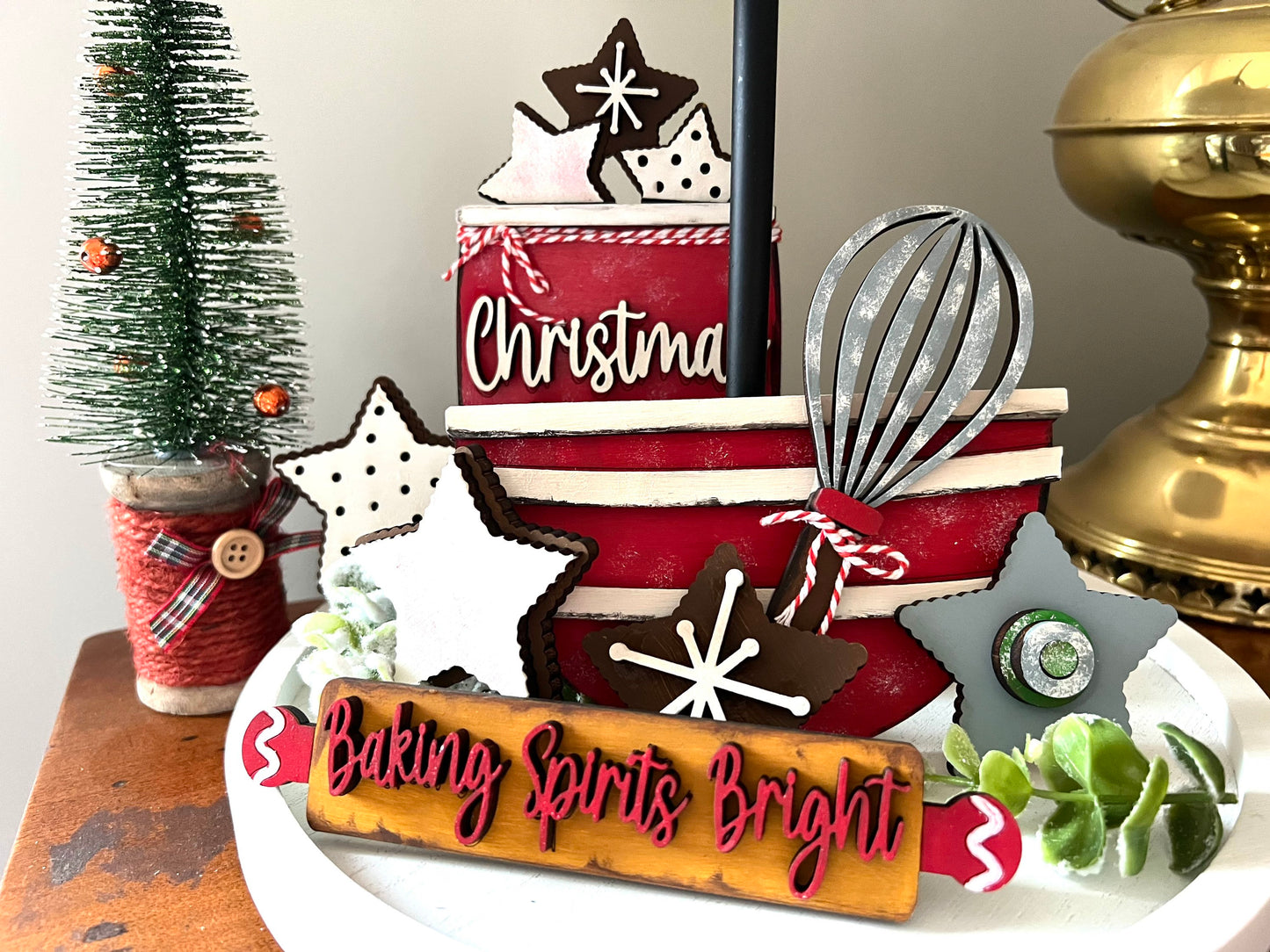 Christmas Tiered Tray Decor, baking tiered tray, paint kit
