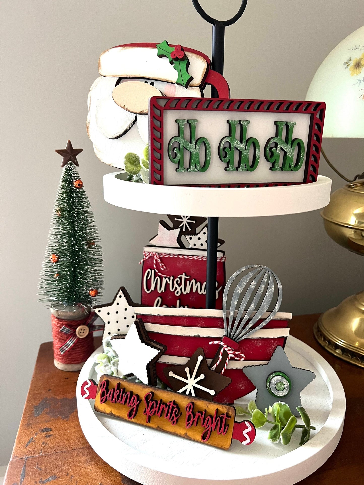 Christmas Tiered Tray Decor, baking tiered tray, paint kit